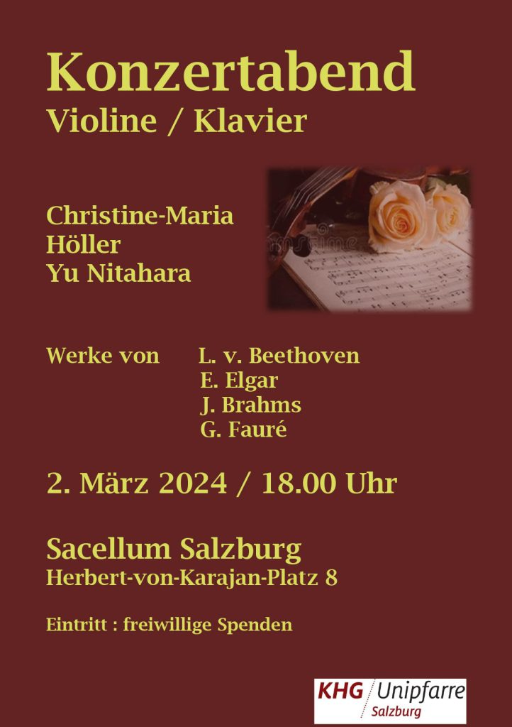 Duo-Konzert Violine – Klavier - Konzertabend mit Christine Maria Höller